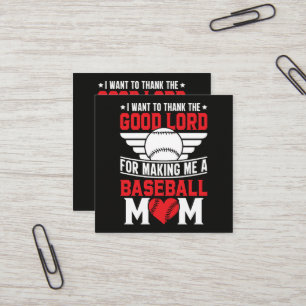 Tarjeta De Visita Cuadrada Mamá de béisbol Madre de deportes Día de partido