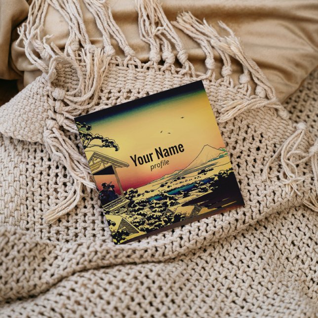 Tarjeta De Visita Cuadrada mañana de invierno en el Monte Fuji (Subido por el creador)