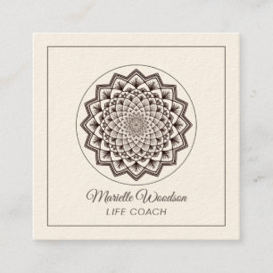 Tarjeta De Visita Cuadrada Mandala de Coach de Vida