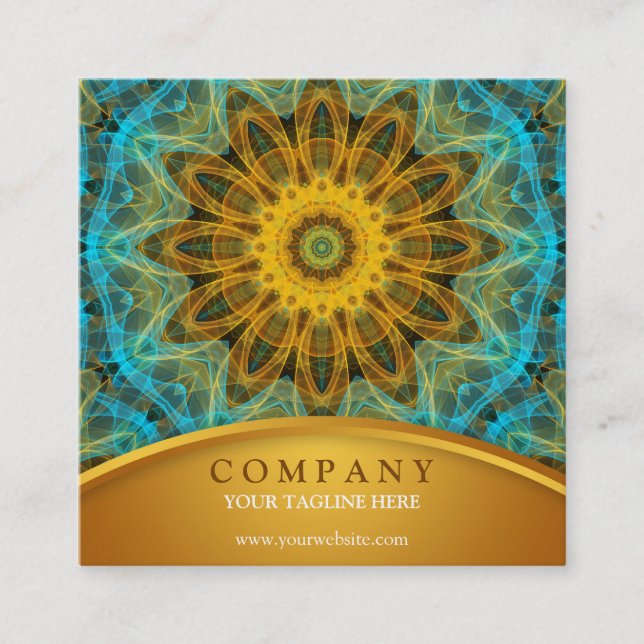 Tarjeta De Visita Cuadrada Mandala de la estrella del océano (Anverso)