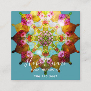 Tarjeta De Visita Cuadrada Mandala del Solsticio de Verano