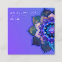 Tarjeta De Visita Cuadrada Mandalas del Loto Azul