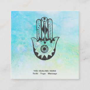 Tarjeta De Visita Cuadrada Mano de Hamsa el del *~* de los cráteres de