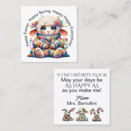 Tarjeta De Visita Cuadrada Mano de Pascua de Primavera - ¡Mira hacia atrás!