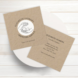 Tarjeta De Visita Cuadrada Manos sosteniendo un bebé simple-moderno