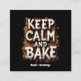 Tarjeta De Visita Cuadrada Mantener la calma y hacer recetas divertidas para 