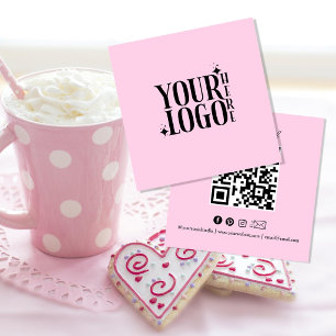 Tarjeta De Visita Cuadrada Manténgase Conectado Código QR de Redes Sociales N