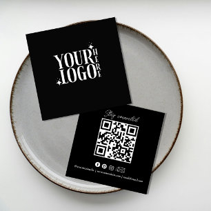 Tarjeta De Visita Cuadrada Manténgase Conectado Código QR de Redes Sociales N