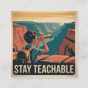 Tarjeta De Visita Cuadrada Mantente enseñable