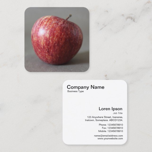 Tarjeta De Visita Cuadrada Manzana 02 (Anverso / Reverso)