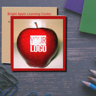 Tarjeta De Visita Cuadrada Manzana roja crujiente -agregar logotipo