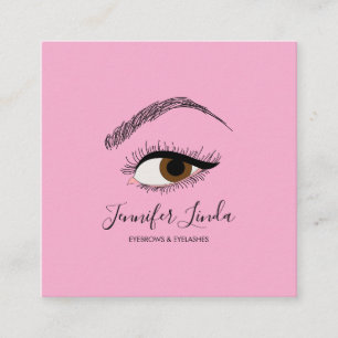 Tarjeta De Visita Cuadrada Maquillaje Cejas Ojos Pestañas Bonito