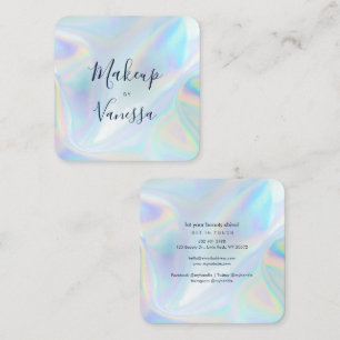 Tarjeta De Visita Cuadrada Maquillaje de Esteticista por Profesional Holográf