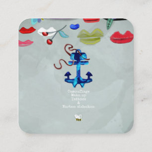 Tarjeta De Visita Cuadrada Maquillaje de tatuaje Belleza alto pigmento doble 