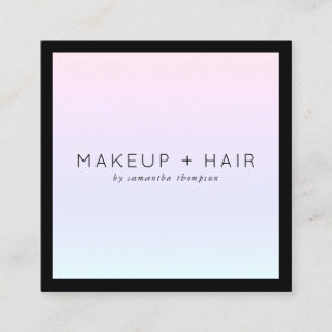 Tarjeta De Visita Cuadrada Maquillaje olográfico de la pendiente púrpura