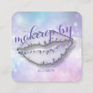 Tarjeta De Visita Cuadrada Maquillaje Profesional Moderno, Labios