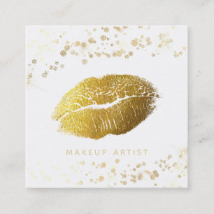 Tarjeta De Visita Cuadrada *~* Maquillaje Purpurina de oro Limite Confetti de