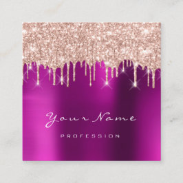 Tarjeta De Visita Cuadrada Maquillaje Purpurina del planificador de eventos d