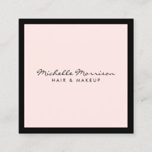 Tarjeta De Visita Cuadrada Maquillaje rosa y belleza vintage
