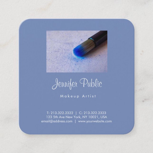 Tarjeta De Visita Cuadrada Máquina Artista Salón De Belleza Moderno Profesion (Anverso)