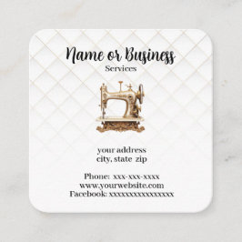 Tarjeta De Visita Cuadrada Máquina de coser