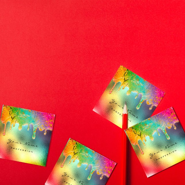 Tarjeta De Visita Cuadrada Máquina de uñas profesional Sirena de tala holográ (Subido por el creador)