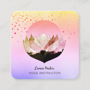 Tarjeta De Visita Cuadrada Mar holístico del yoga rosado de la meditación de 