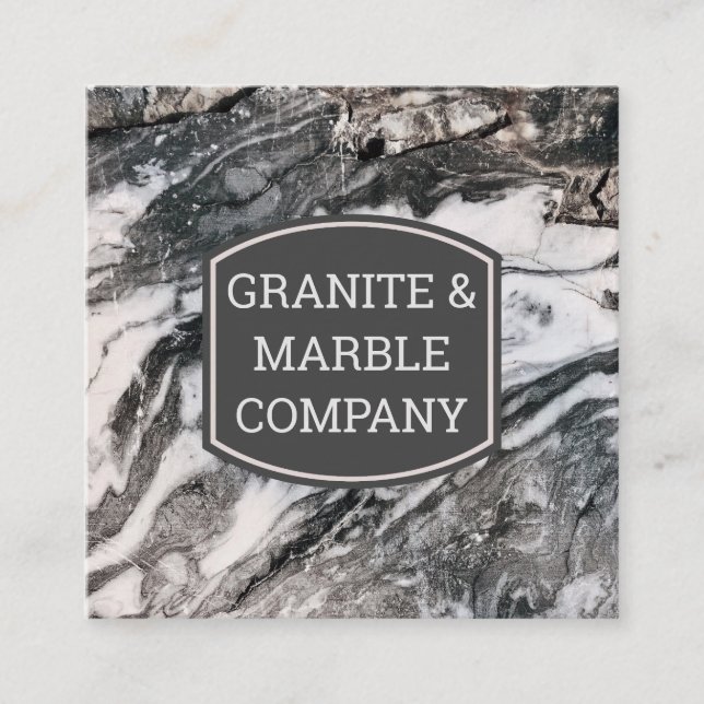 Tarjeta De Visita Cuadrada Marbble Slab | Granito (Anverso)