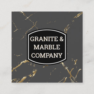 Tarjeta De Visita Cuadrada Marbble Slab   Granito   Fondo de textura dorada