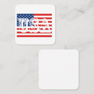 Tarjeta De Visita Cuadrada Marca de Estados Unidos
