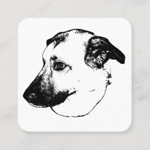 Tarjeta De Visita Cuadrada Marca Distintiva, Perro Artístico