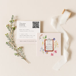 Tarjeta De Visita Cuadrada Marcas de fitness | Código QR del entrenador de bi