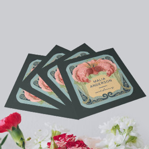 Tarjeta De Visita Cuadrada Marco Art Nouveau retro vintage