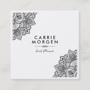 Tarjeta De Visita Cuadrada Marco de la esquina de la tribuna de origen negro