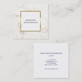 Tarjeta De Visita Cuadrada Marco dorado elegante y sencillo