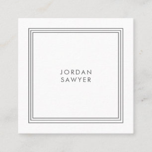 Tarjeta De Visita Cuadrada Marco triple clásico elegante