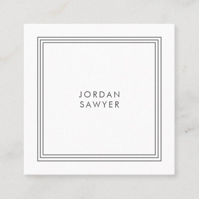 Tarjeta De Visita Cuadrada Marco triple clásico elegante (Anverso)