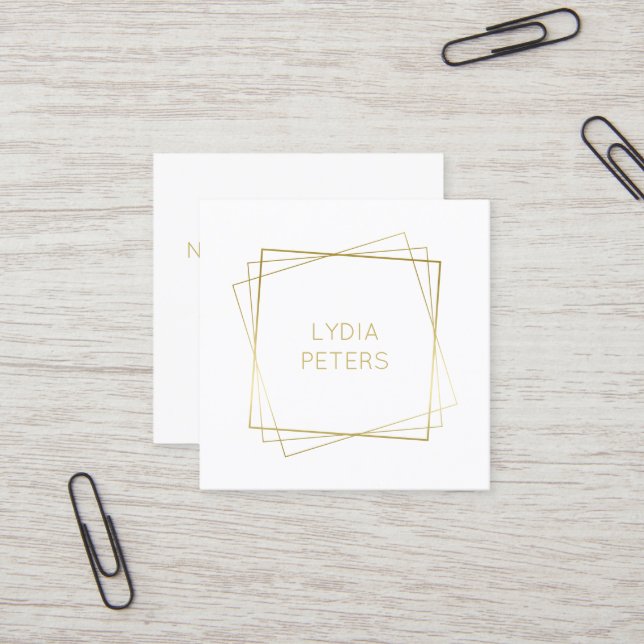 Tarjeta De Visita Cuadrada Marcos de oro (Anverso/Reverso In Situ)