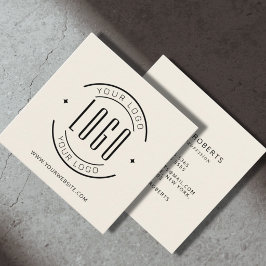 Tarjeta De Visita Cuadrada marfil moderno simple añade tu logo 