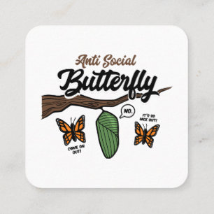 Tarjeta De Visita Cuadrada Mariposa Antisocial
