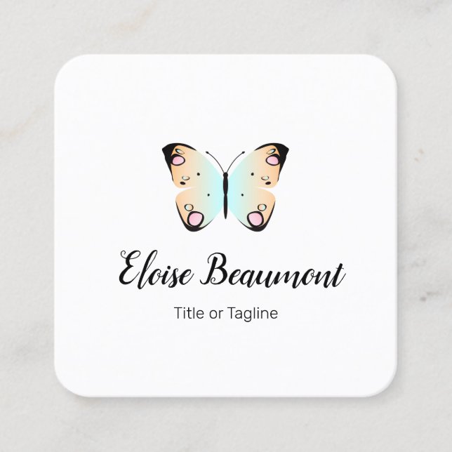 Tarjeta De Visita Cuadrada Mariposa de bonito (Anverso)