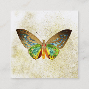 Tarjeta De Visita Cuadrada ** Mariposa dorada dorada mística dorada dorada