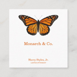 Tarjeta De Visita Cuadrada Mariposa Monarca