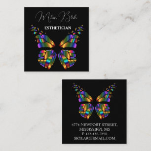 Tarjeta De Visita Cuadrada Mariposa negra elegante