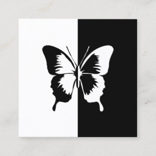 Tarjeta De Visita Cuadrada Mariposa negra y blanca