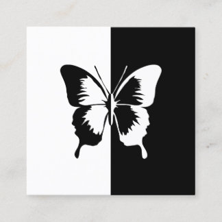 Tarjeta De Visita Cuadrada Mariposa negra y blanca