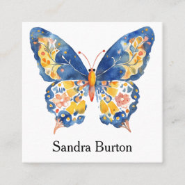 Tarjeta De Visita Cuadrada Mariposa Personalizada