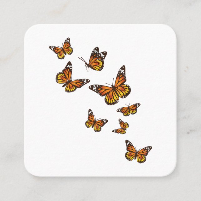 Tarjeta De Visita Cuadrada Mariposas voladoras - Butterfly Lover Gardener Ent (Anverso)