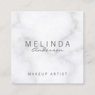 Tarjeta De Visita Cuadrada Mármol blanco elegante profesional