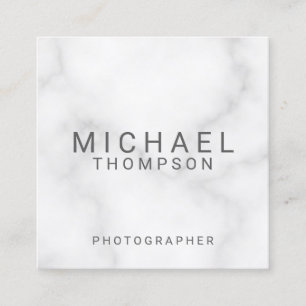 Tarjeta De Visita Cuadrada Mármol blanco moderno profesional